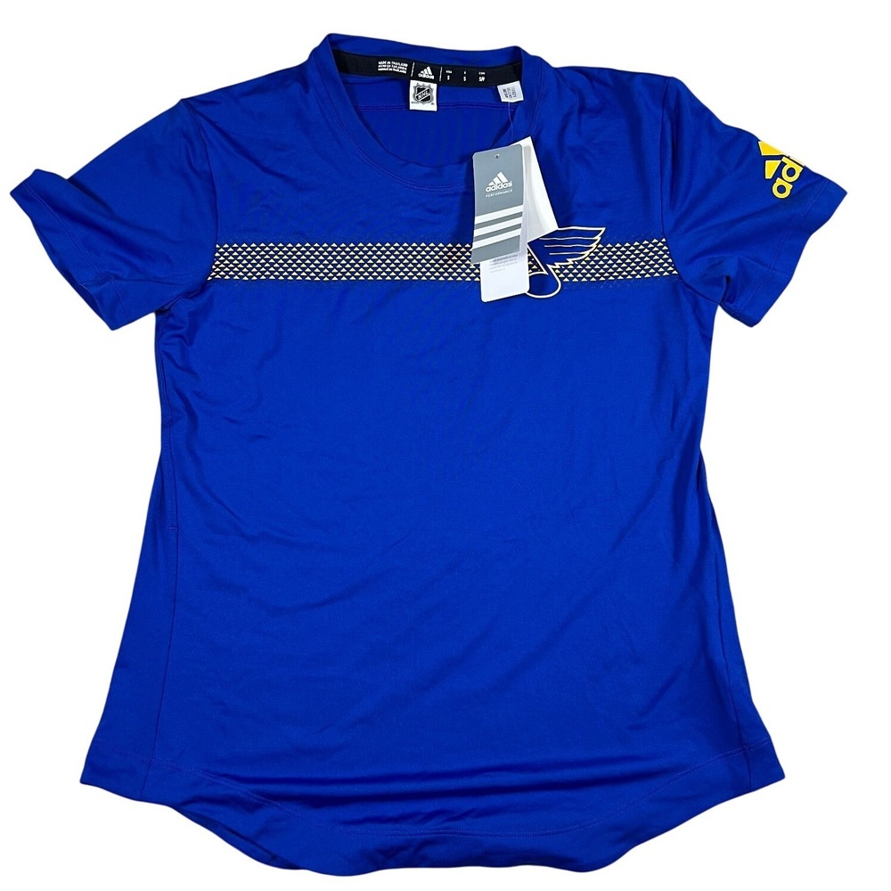 Adidas NHL St. Louis Blues Womens AEROREADY T-Shirt‎ Blue Small NWT